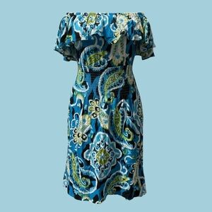 Wet Paisley Strapless Dress